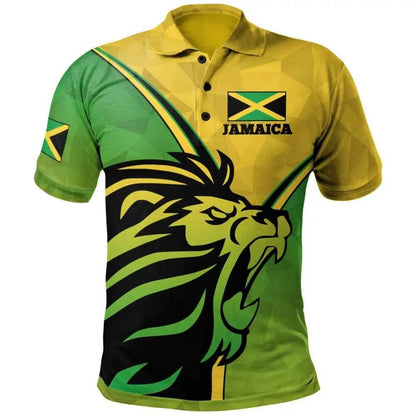 Jamaica Flag & Coat of Arms Customized Polo Shirt Summer Casual Streetwear Men's Fashion Loose Jersey Plus Size Sportswear - Empire P.E