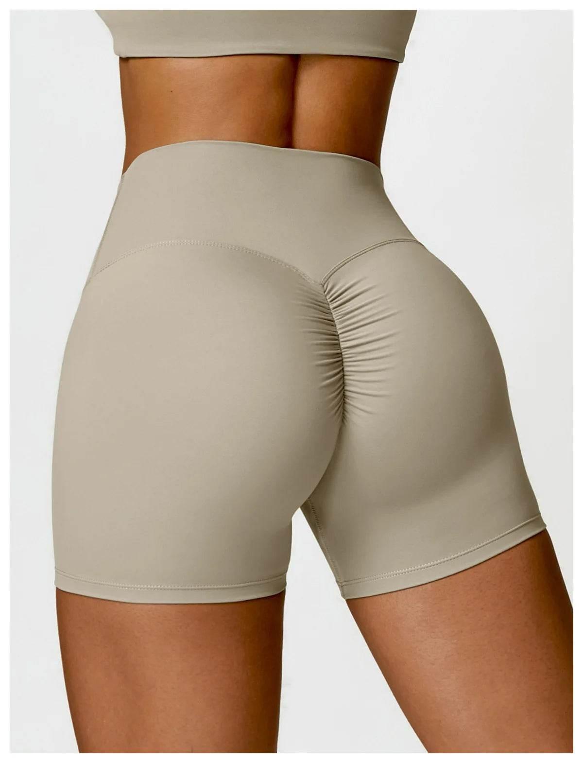 New Women Yoga Shorts High Waist Beautiful Buttocks Gym Sexy Feel V-shaped Shorts Sports Fitness Tights Push up Run Leggings - Empire P.E