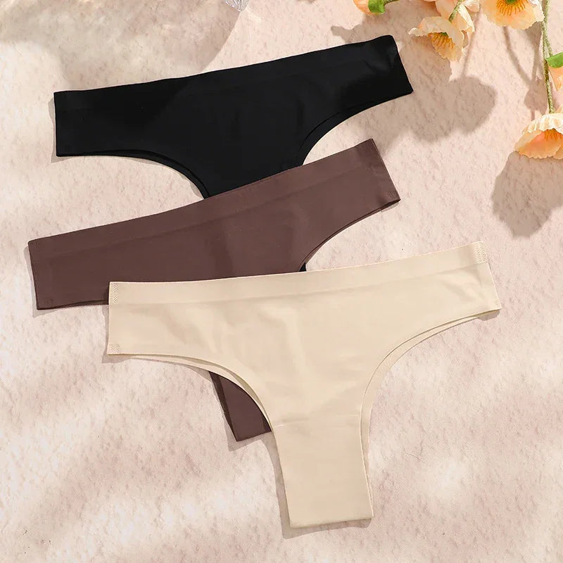 3PCS Women's Ultra-thin Seamless Panties Sexy Low Waist G-string - Empire P.E