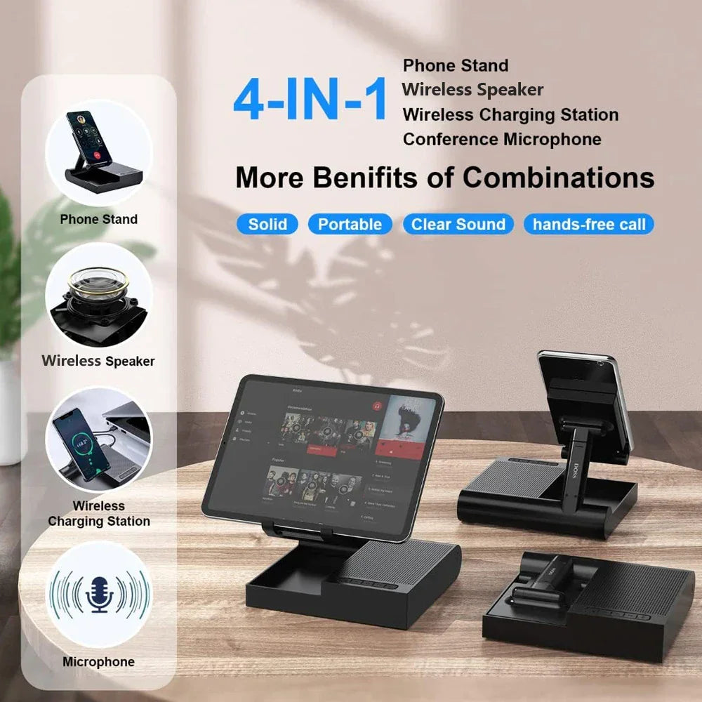 DOSS Wireless Bluetooth Speaker Cell Phone Stand 15W Wireless Charger
