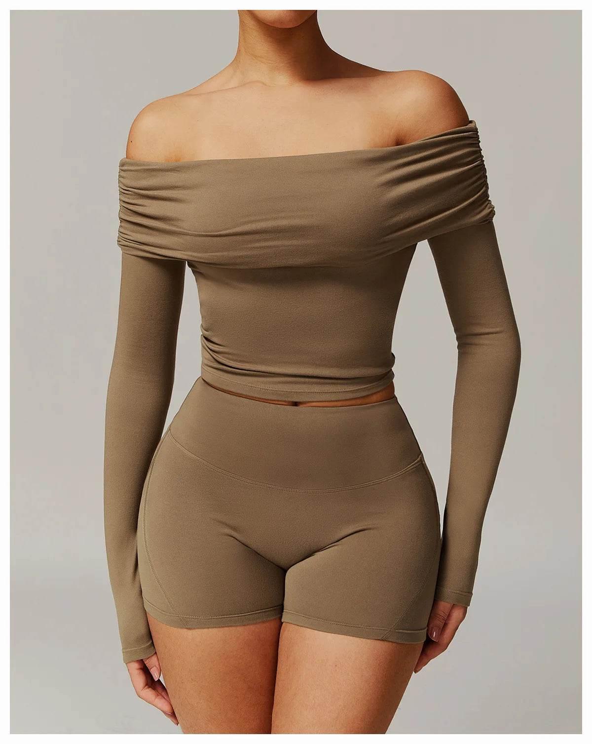 Sexy Yoga Long Sleeve Slim Fit Fitness Yoga Shirts Crop Top Women's Quick-drying Sport Tops Running Workout Women Gym Clothing - Empire P.E
