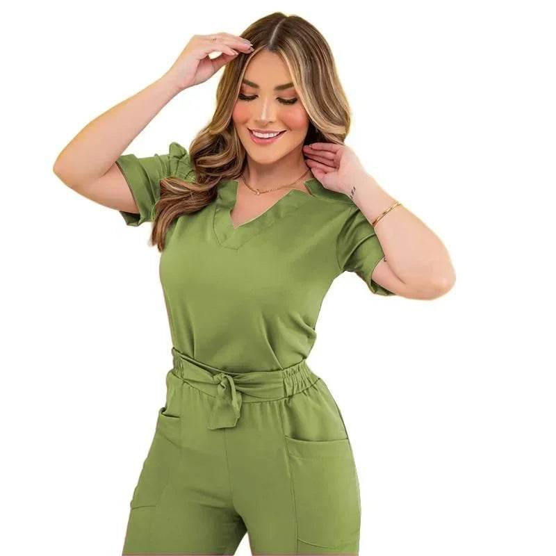 Surgical Uniforms Woman Nursing Enfermeria Sets Top Pant Articles Medical Uniform Scrub Clinical Beauty Salon Spa hospital Suits - Empire P.E