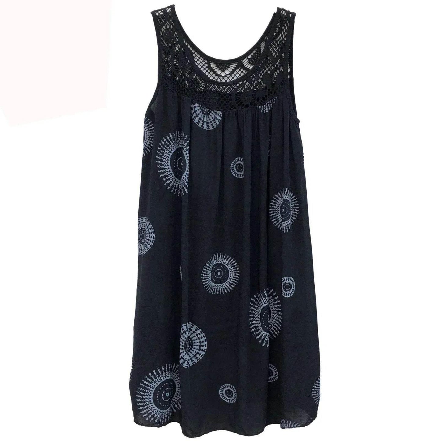 Women's clothing summer sleeveless camisole dress lace print sleeveless large swing loose sexy dress long skirt plus size - Empire P.E