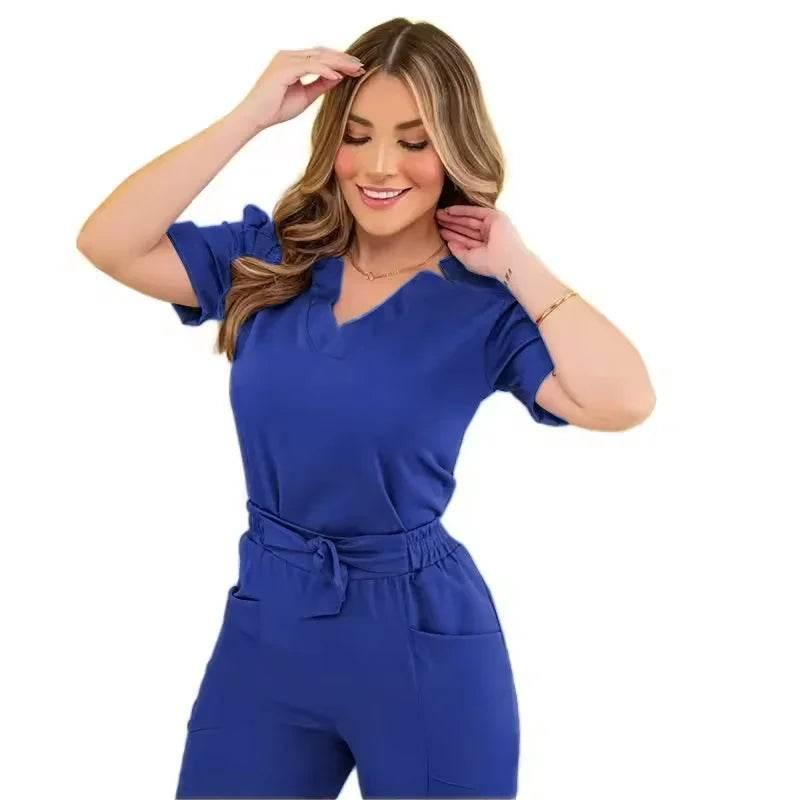 Surgical Uniforms Woman Nursing Enfermeria Sets Top Pant Articles Medical Uniform Scrub Clinical Beauty Salon Spa hospital Suits - Empire P.E
