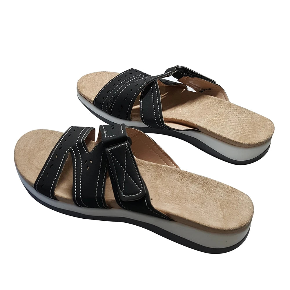Woman Orthopedic Comfy Premium Round Toe Sandals Hollow Out Hook-and-loop Design сандали ортопедические Shoes  Sandalias - Empire P.E