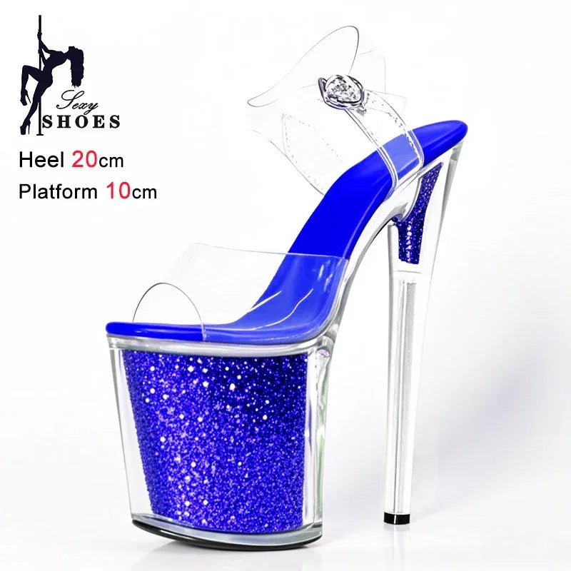 20CM/8inche Exotic Stripper High Heel Glitter Stiletto Heels - Empire P.E