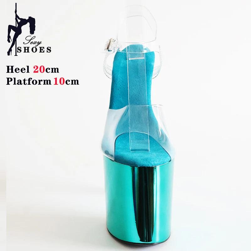 8 Inches Women Shine Electroplated Pole Dance Shoes - Empire P.E