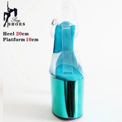8 Inches Women Shine Electroplated Pole Dance Shoes - Empire P.E