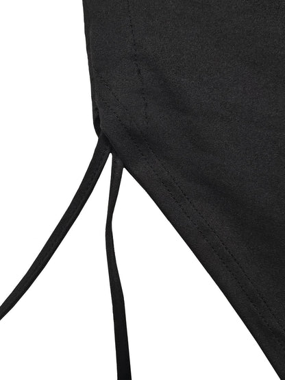 Women's fashion, sexy, slim fit, solid color pleated, split drawstring dress - Empire P.E