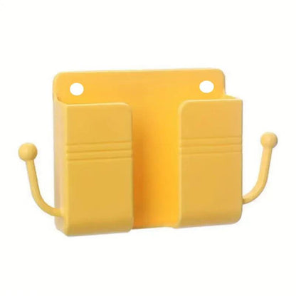 1pc Adhesive Wall Mount Phone Holder With Hooks, Storage Box ForMobile Phone Remote Control, Storage Box For Bedroom, Kitchen,Ba - Empire P.E