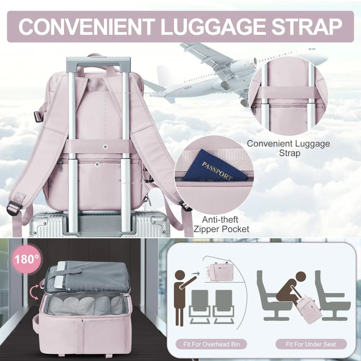 Women's Backpack Travel Suitcase Cabin Bag Aircraft - Empire P.E