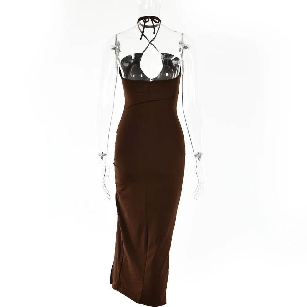 Sleeveless Sexy Female Midi Backless Dresses Slim Night Club Party Women's Dress Bodycon Vestidos Elegantes Para Mujer - Empire P.E