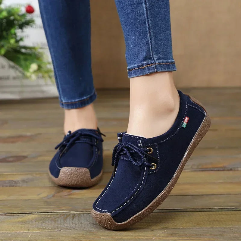 New Arrival Women Casual Shoes 2025 Suede Leather Flats - Empire P.E