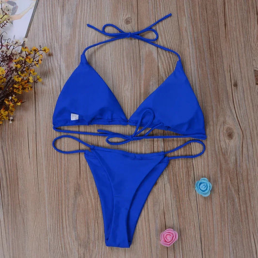 Sexy Women Quick Dry Thong Bikini Swimsuit - Empire P.E
