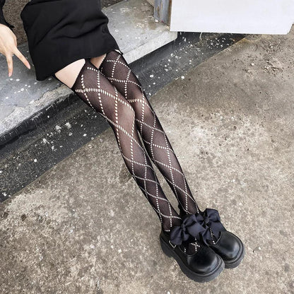 Floral Fishnet Sexy High Waist Open Crotch Lingerie - Empire P.E