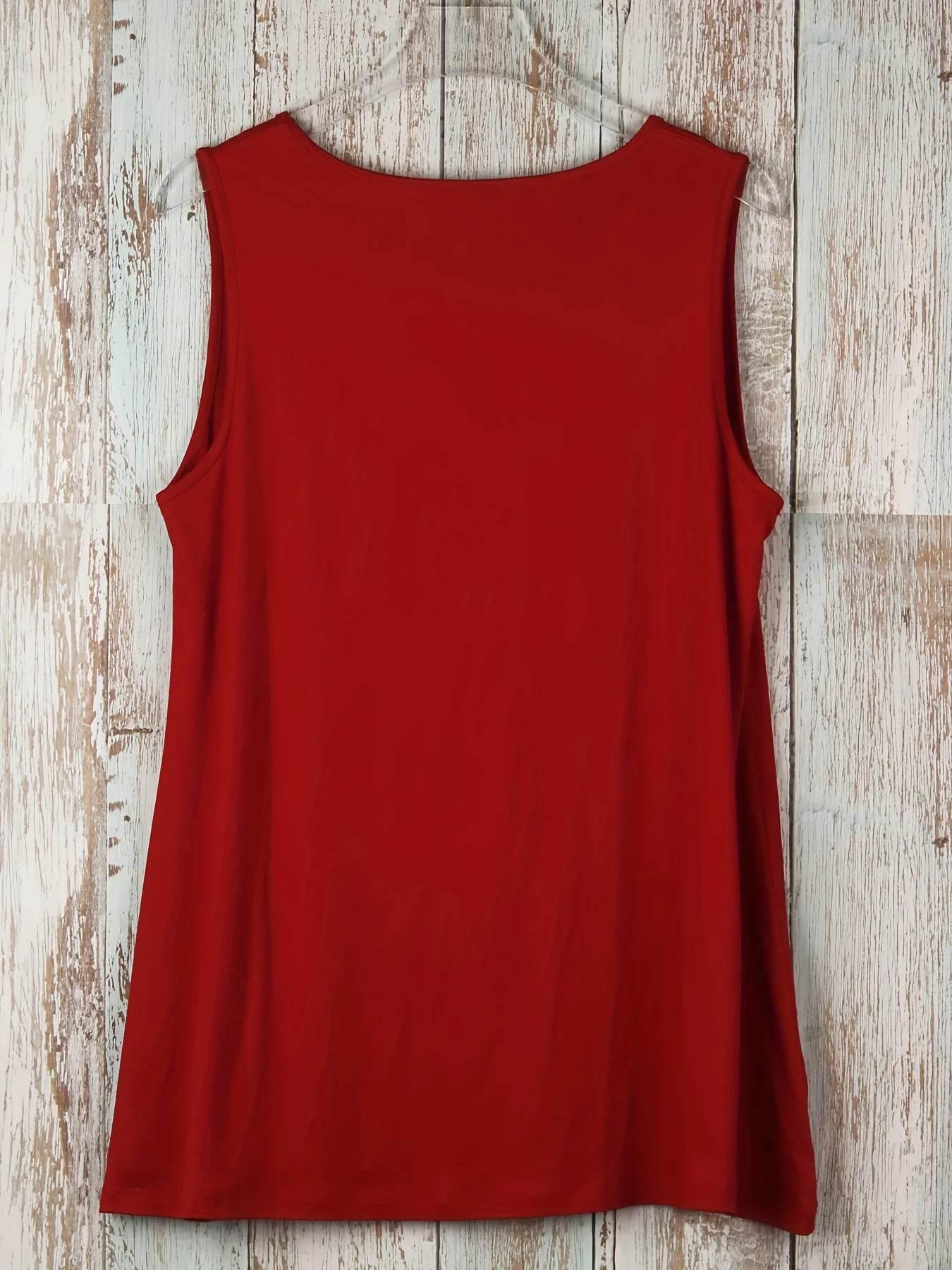 Plus Size Simple Solid Tank Top Casual Crew Neck Sleeveless Tank Top - Empire P.E