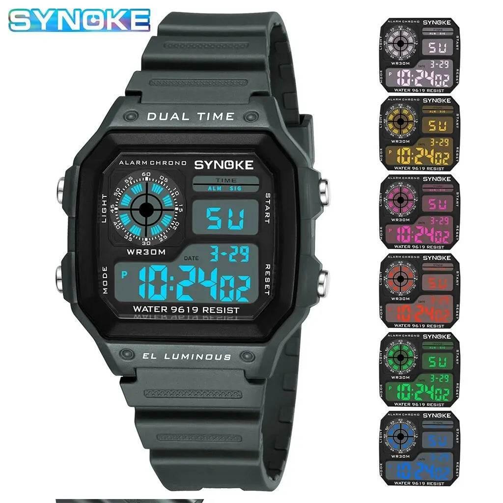 SYNOKE Digital Watches Men Sports Luminous Multifunction Waterproof Women Wristwatch Outdoor and Running Student Seven Lights - Empire P.E