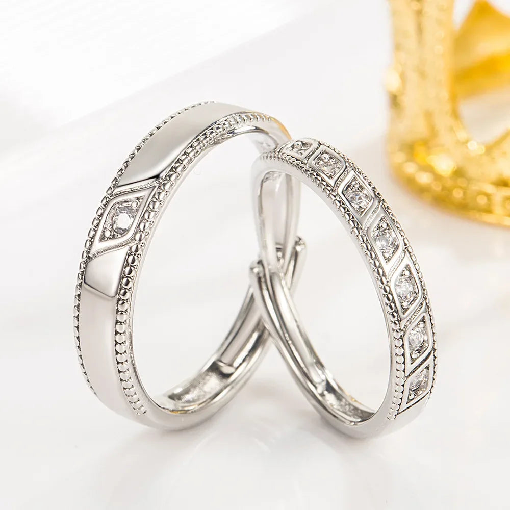 NEW 925 Sterling Silver Moissanite Diamond Couple Rings - Empire P.E