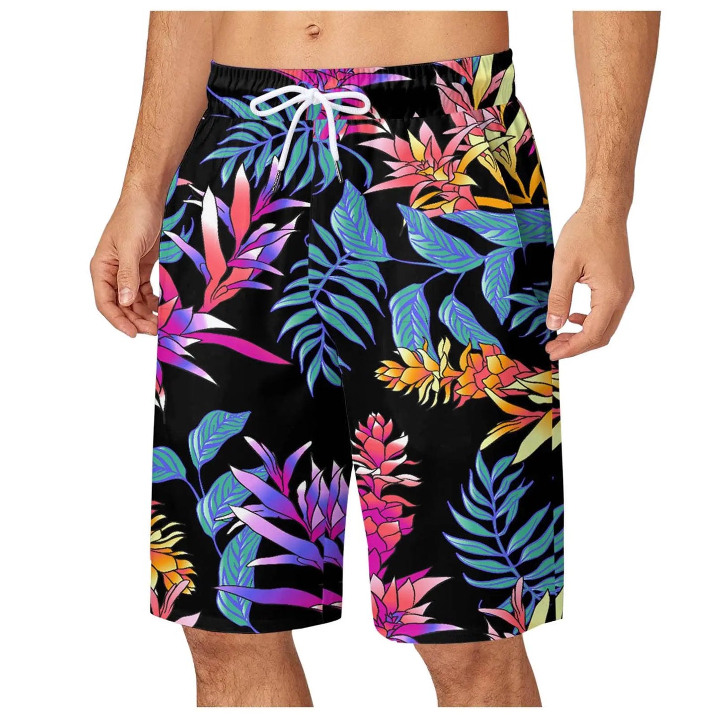 Men's Leaf Printed Sports Shorts
