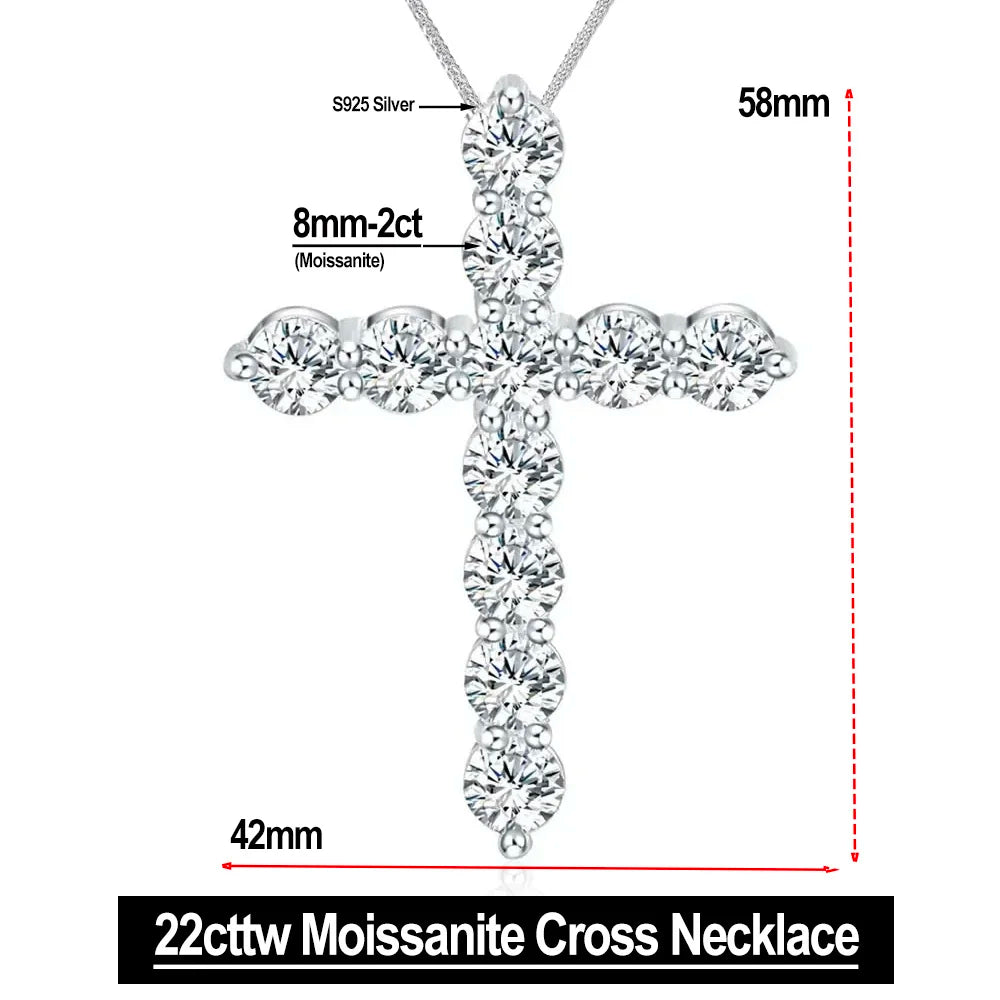 S925 Sterling Silver Plated 18K Lab Diamond Jesus Neck Chain