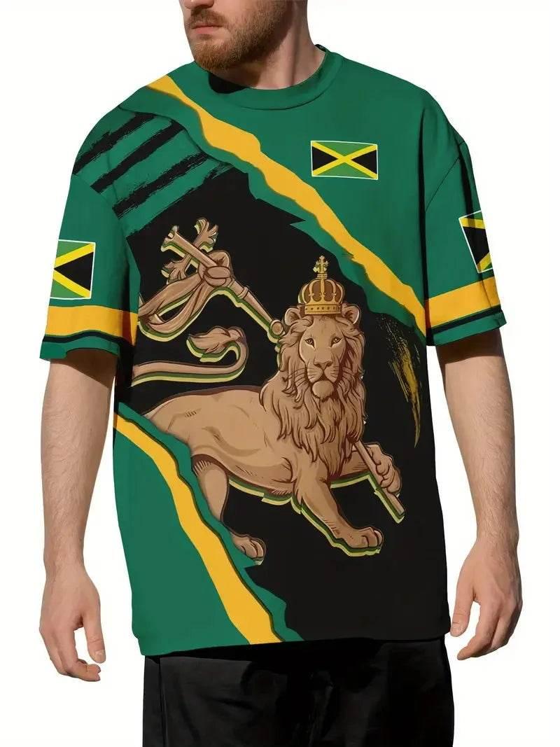 3D Print Jamaica Hummingbird Graphic T-Shirt For Men Casual Short Sleeve Crew Neck Tshirts Men's Plus Size Jamaica Flag Tshirt - Empire P.E
