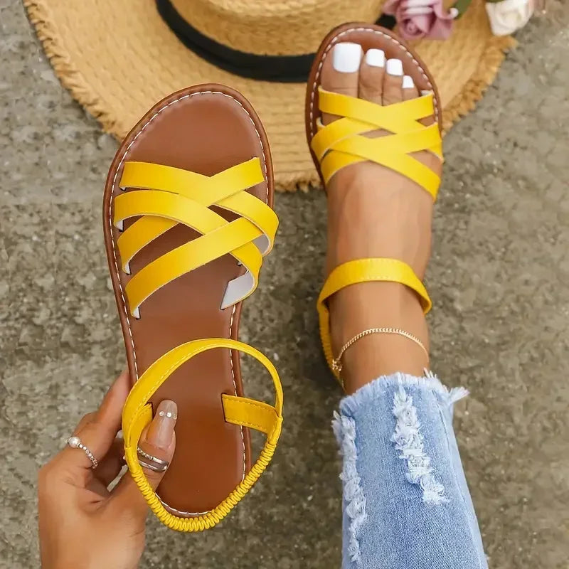 2025 New Women Summer Flat Bottom Sandals