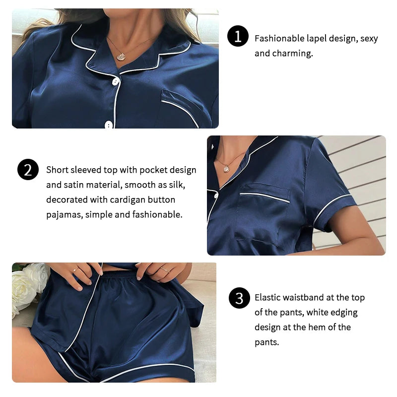 Silk Satin Pajamas Set - Empire P.E