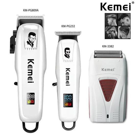 Kemei KM-PG809A KM-PG232 LCD USB Charging Hair Clipper Adjustable - Empire P.E