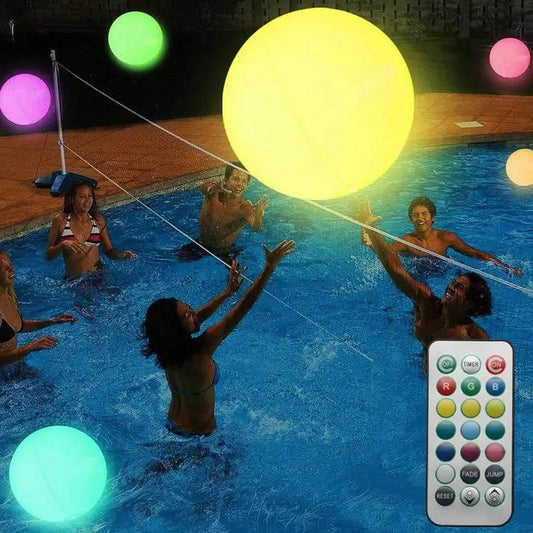 40cm Large Led Beach Ball With Remote Control 13 Colors With Inflation Pump For Sum&mer Fun Outdoor Games Decorations Pool Party - Empire P.E