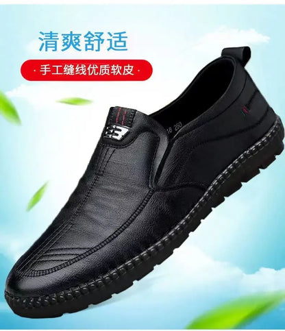 Mens PU Leather Loafers Non Slip Walking Flats - Empire P.E