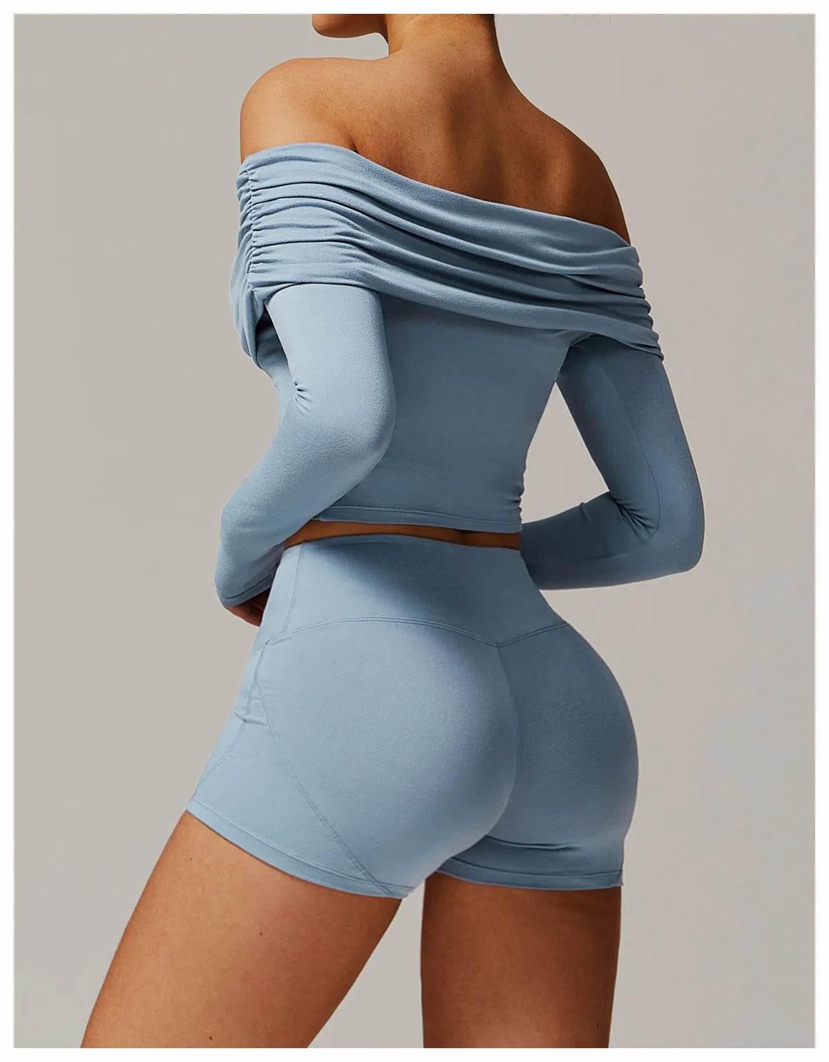 Sexy Yoga Long Sleeve Slim Fit Fitness Yoga Shirts Crop Top Women's Quick-drying Sport Tops Running Workout Women Gym Clothing - Empire P.E