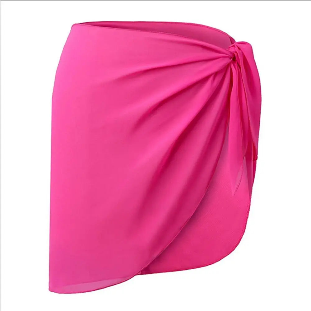 Women's Summer Beach Sarong Coverup Bikini Wrap Sheer Short Skirt