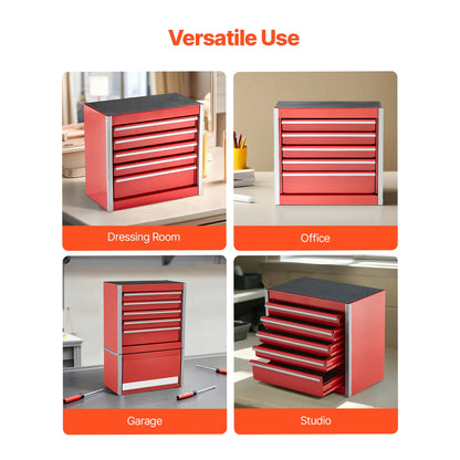 SucceBuy 5-Drawer 8.6in Metal Tool Box