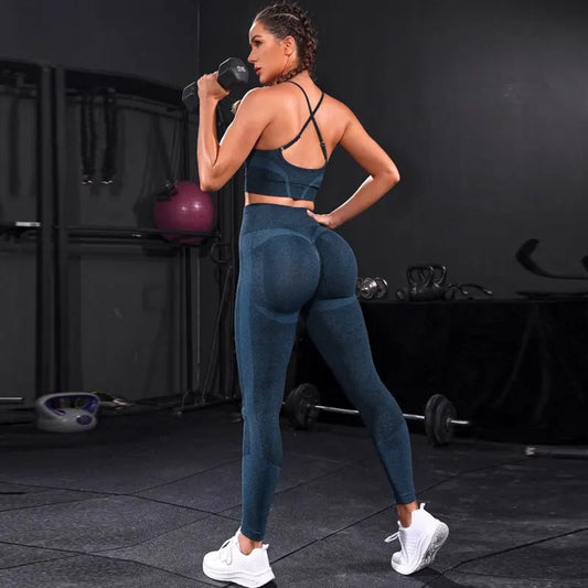 2 Pieces Women's Tracksuit Seamless Yoga Set - Empire P.E
