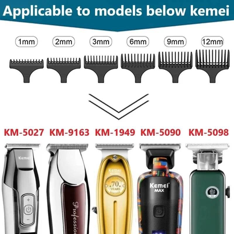 For Kemei Hair Trimmer Limit Comb Universal Black Guards Hairdresser Hair Cutting Guide for KM-5027 KM-1949 1 2 3 6 9 12mm - Empire P.E