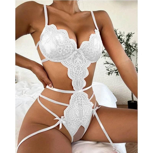 Woman Open Crotch Lingerie Babydoll Lace One-piece - Empire P.E