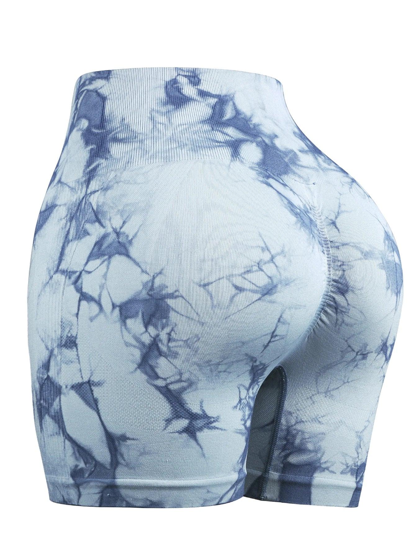 1/2/3/4pcs Women's Tie-Dye Seamless High-Waist Cycling Short Leggings