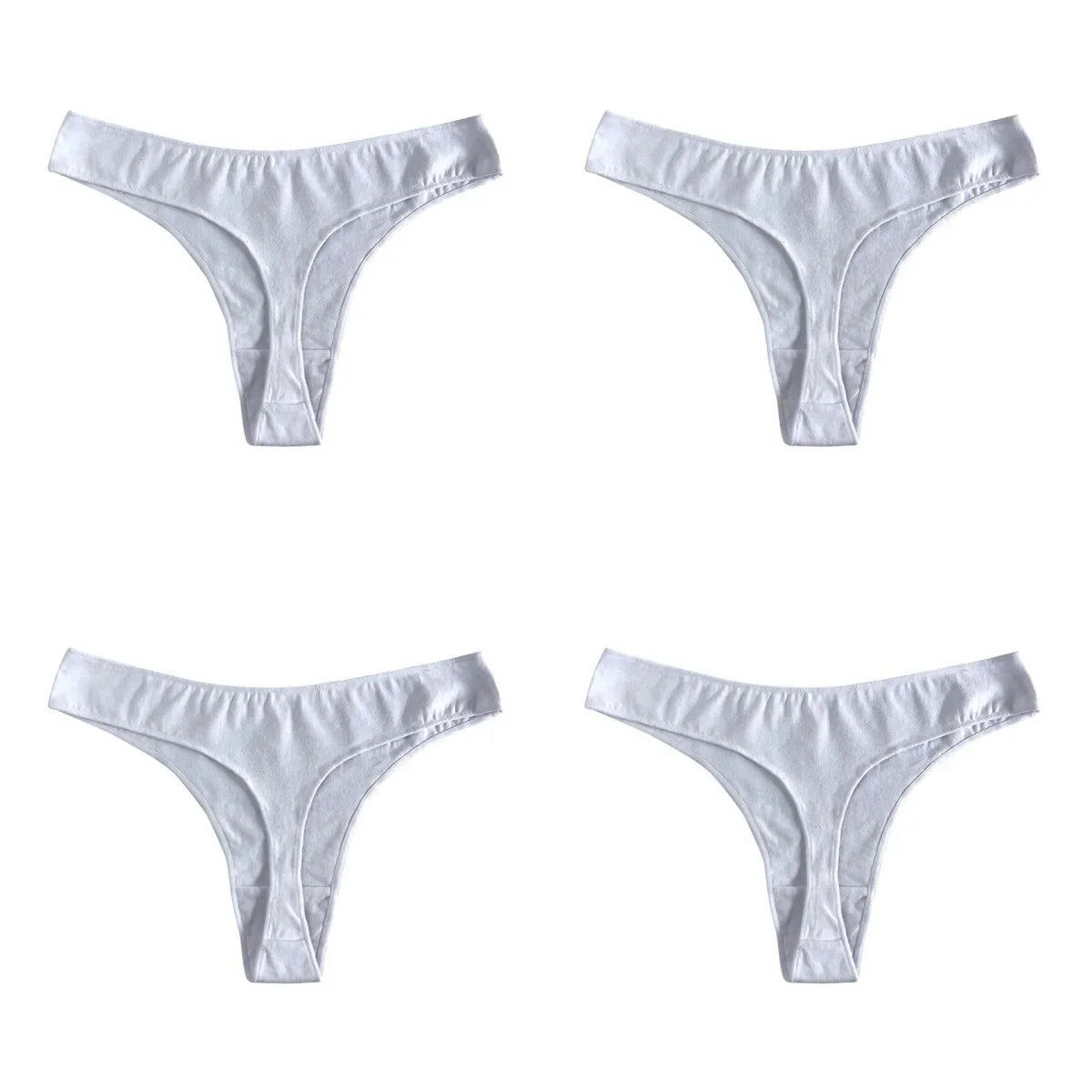 4Pcs/Set Cotton Thongs For Women Low Rise Panties - Empire P.E