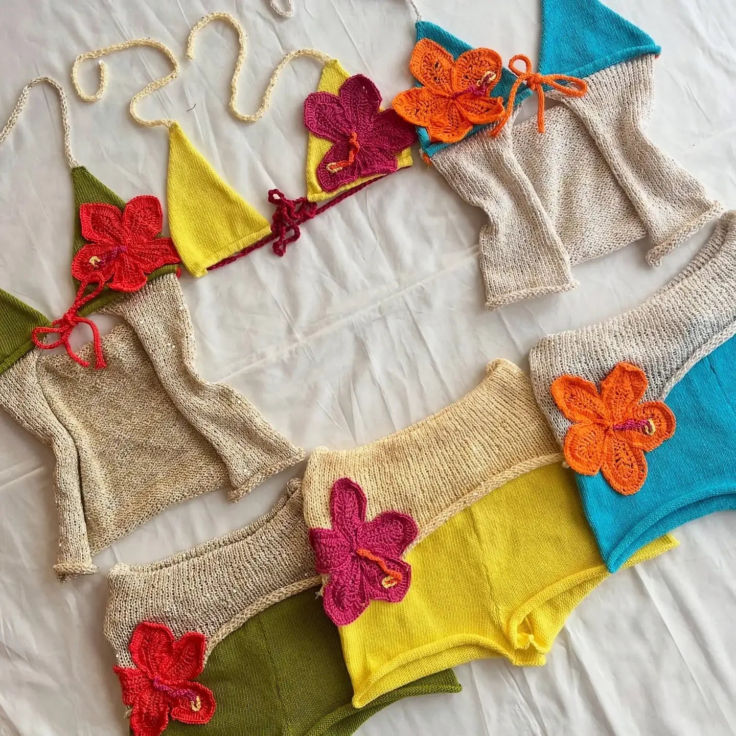 Crochet Knit Beach 2 Piece Set Women Swimsuit
