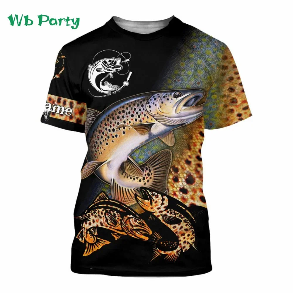 Men Shirts Graphic Tee Fish Print Short Sleeved - Empire P.E