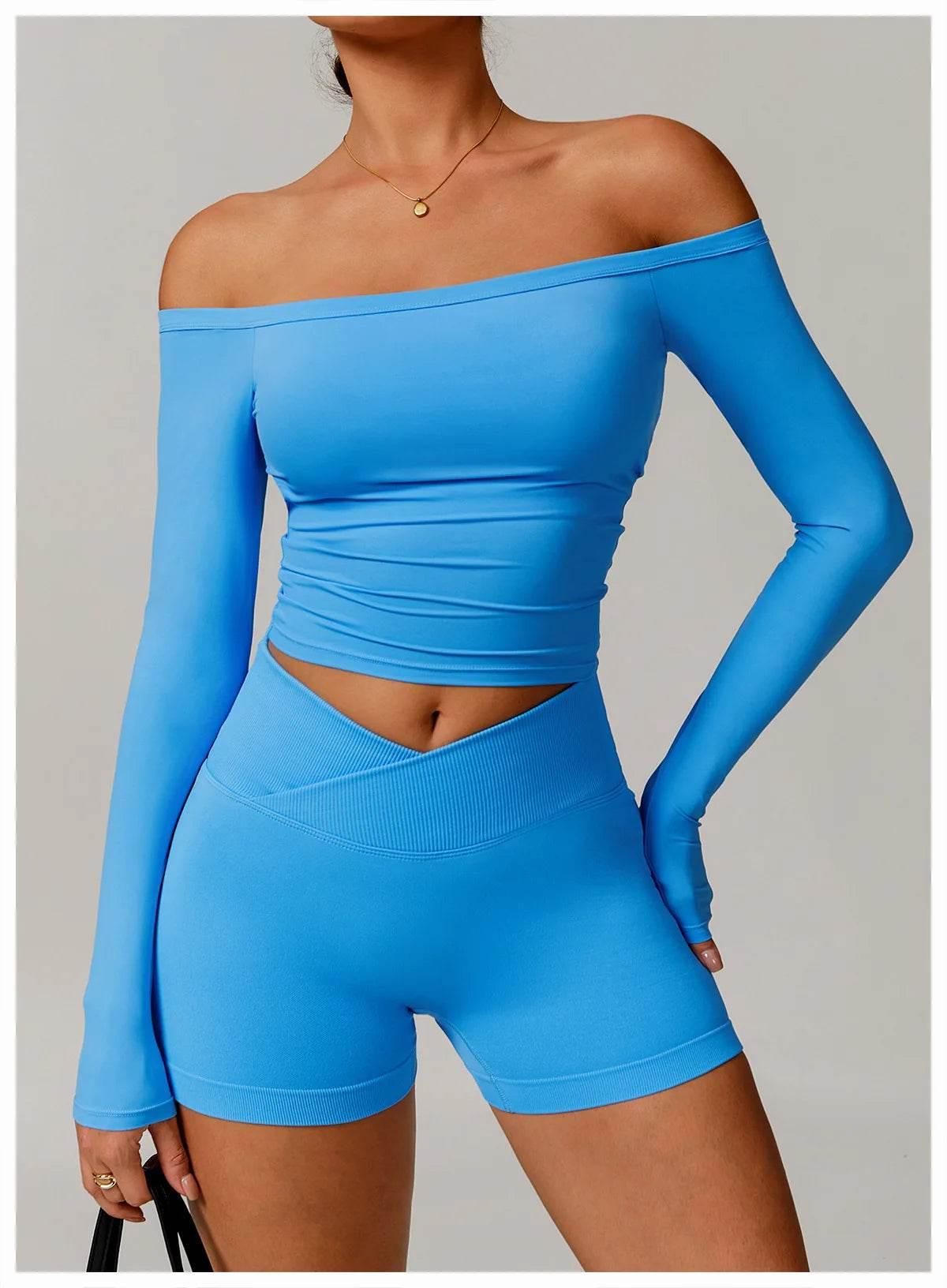 Women Yoga Shirts Crop Tops Long Sleeves Shirts for Women Yoga Sports Fitness Gym Clothing Running Workout Tops Sports Shirts - Empire P.E