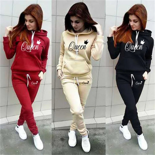 Hot women's 2-piece QUEEN print sports suit - Empire P.E