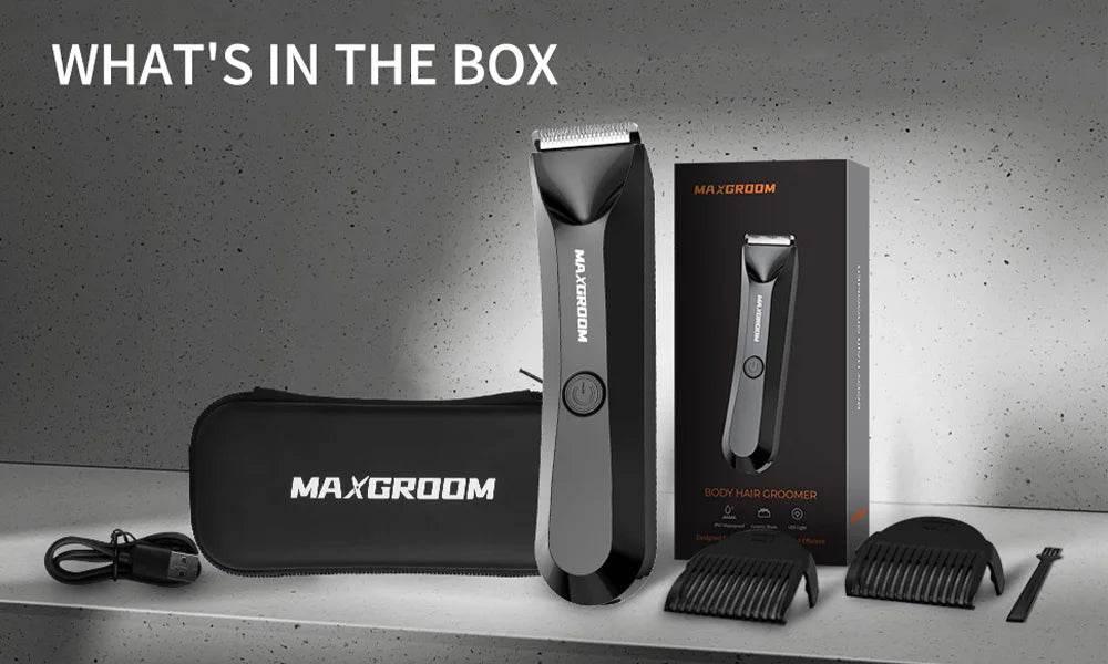 MAXGROOM Body Hair Trimmer Shaver for Men Ball Trimmer for Groin Pubic Replaceable Ceramic Blade Electric IXP7Waterproof Clipper - Empire P.E