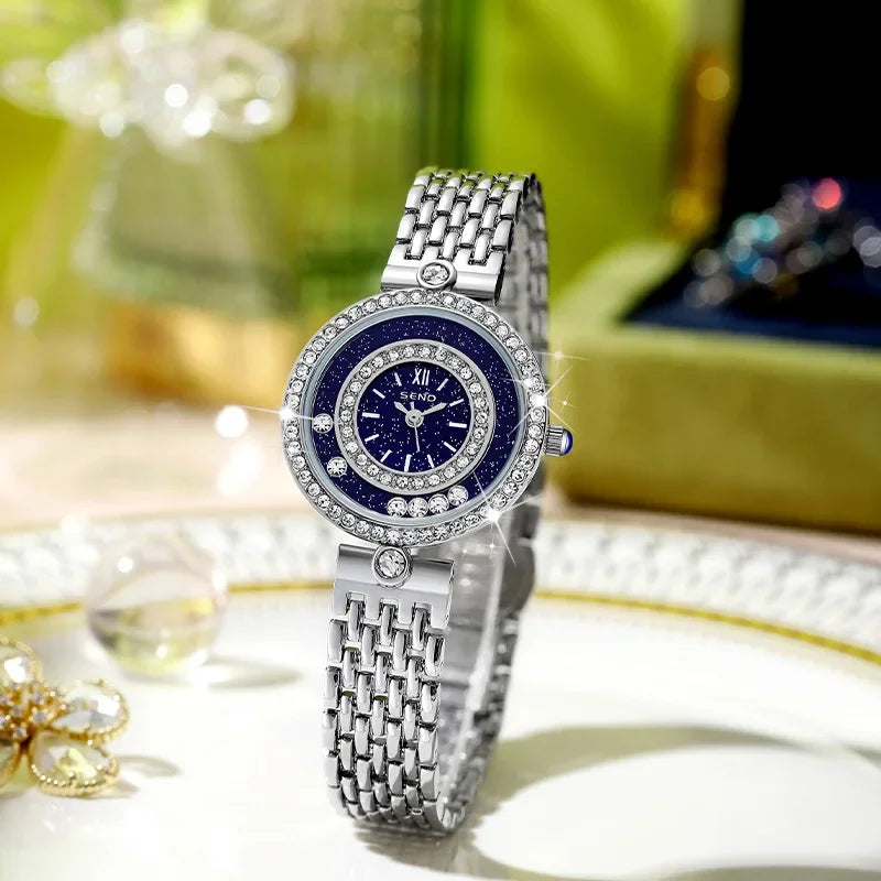 Women's  Silver  Luxury Bracelet Wrist Watches