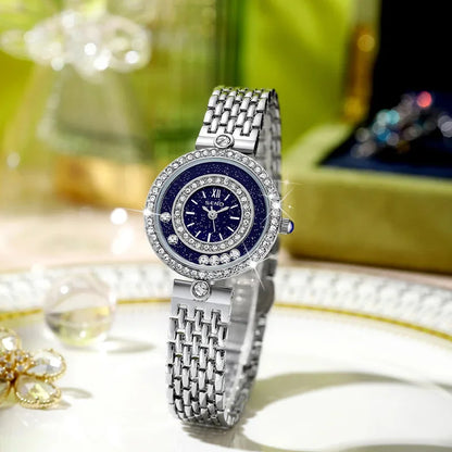 Women's  Silver  Luxury Bracelet Wrist Watches