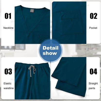 Scrubs Set Anti-Wrinkle Medical Surgical Scrub Uniform Men Women - Empire P.E