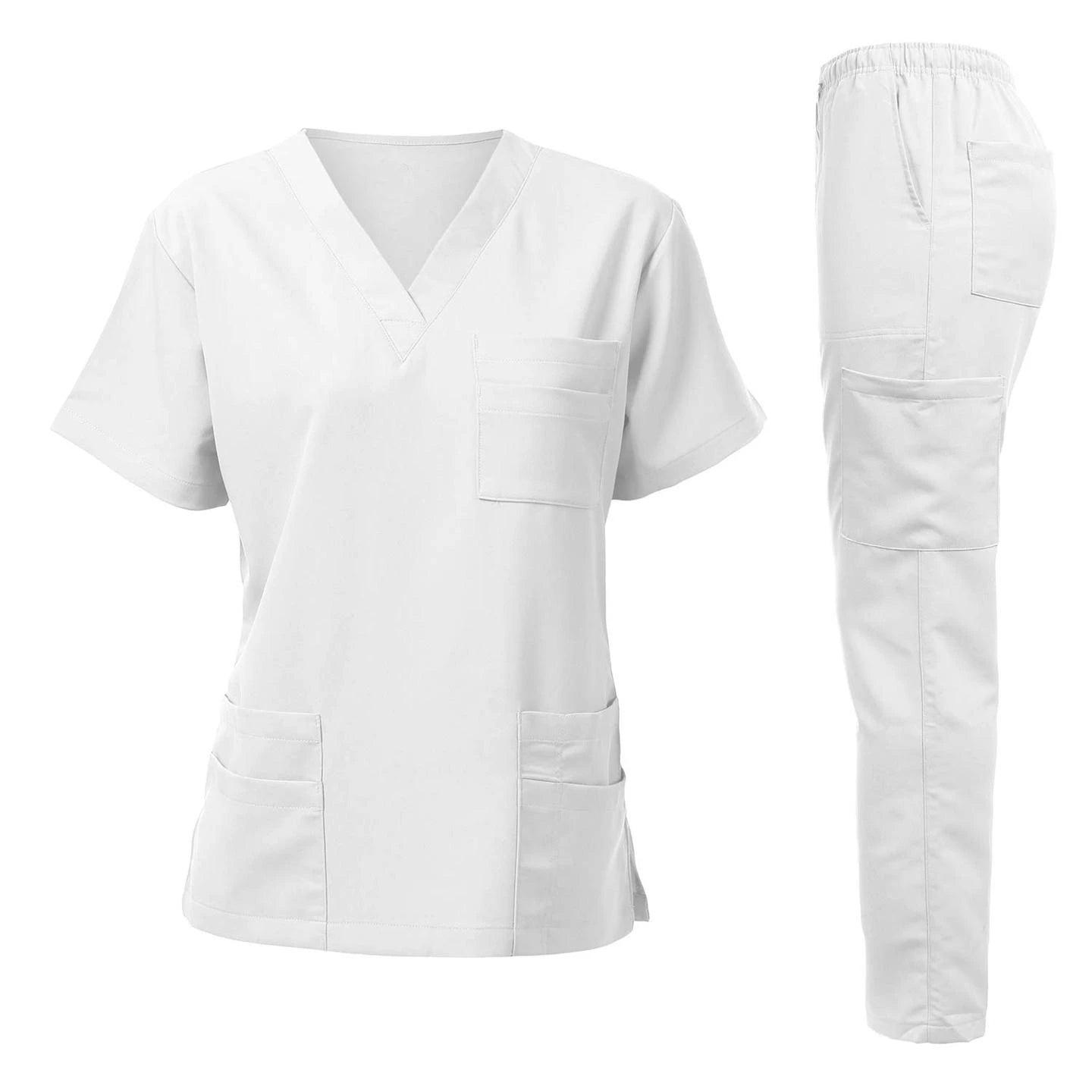 Anti Wrinkle Washable Soft Fabric Nursing Scrubs Hospital Uniform Medical Scrubs Tops Women Jogger Scrubs Sets Nurse Uniform - Empire P.E