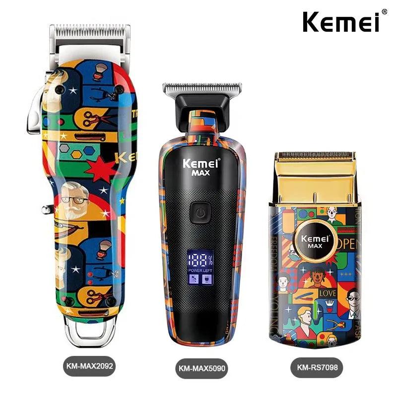 Kemei Rechargeable Graffiti Pattern Electric Hair Clipper Professional - Empire P.E