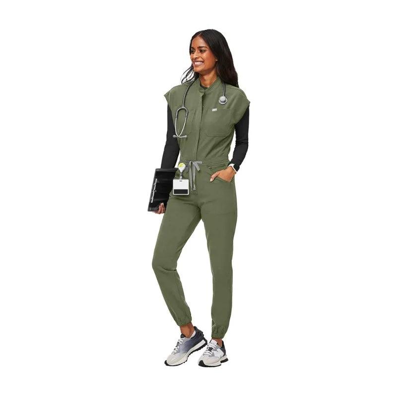 New Jumpsuits Medical Scrubs Uniform Short Sleeve