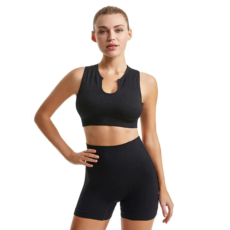Gym Set Workout Clothes Seamless Leggings Sports Bra Yoga Set - Empire P.E